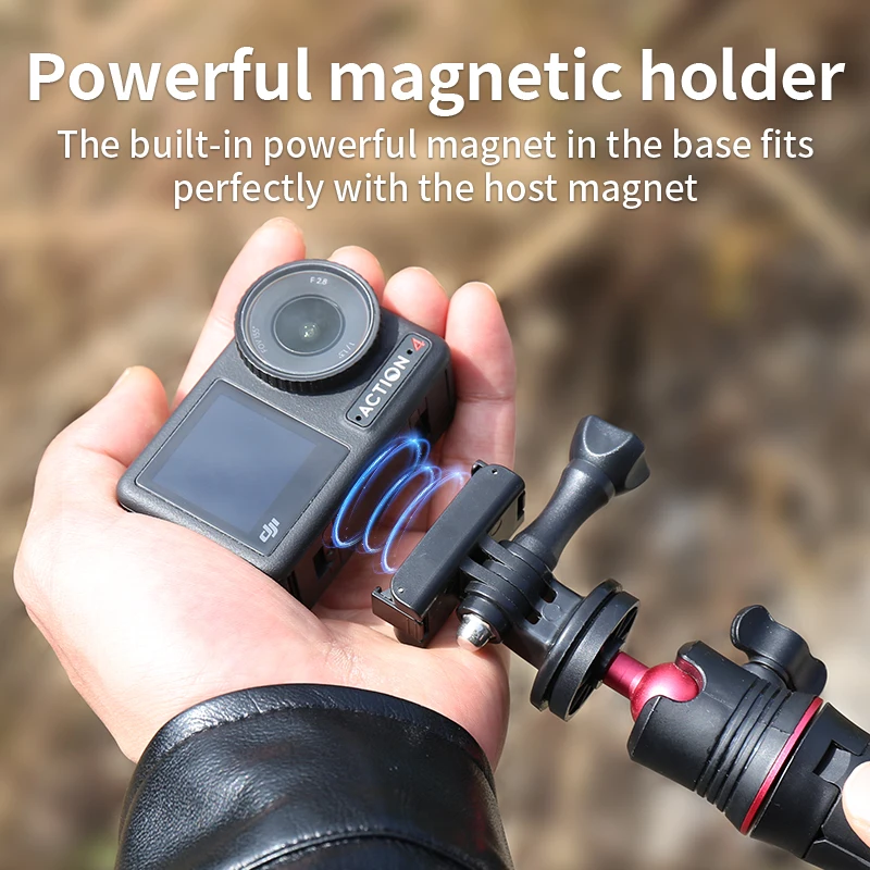 For DJI Osmo Action 4 3 Accessories Magnet Base Mount 1/4 Adaper Interface Magnetic Tripod Connector for Dji Action 4 3 Camera