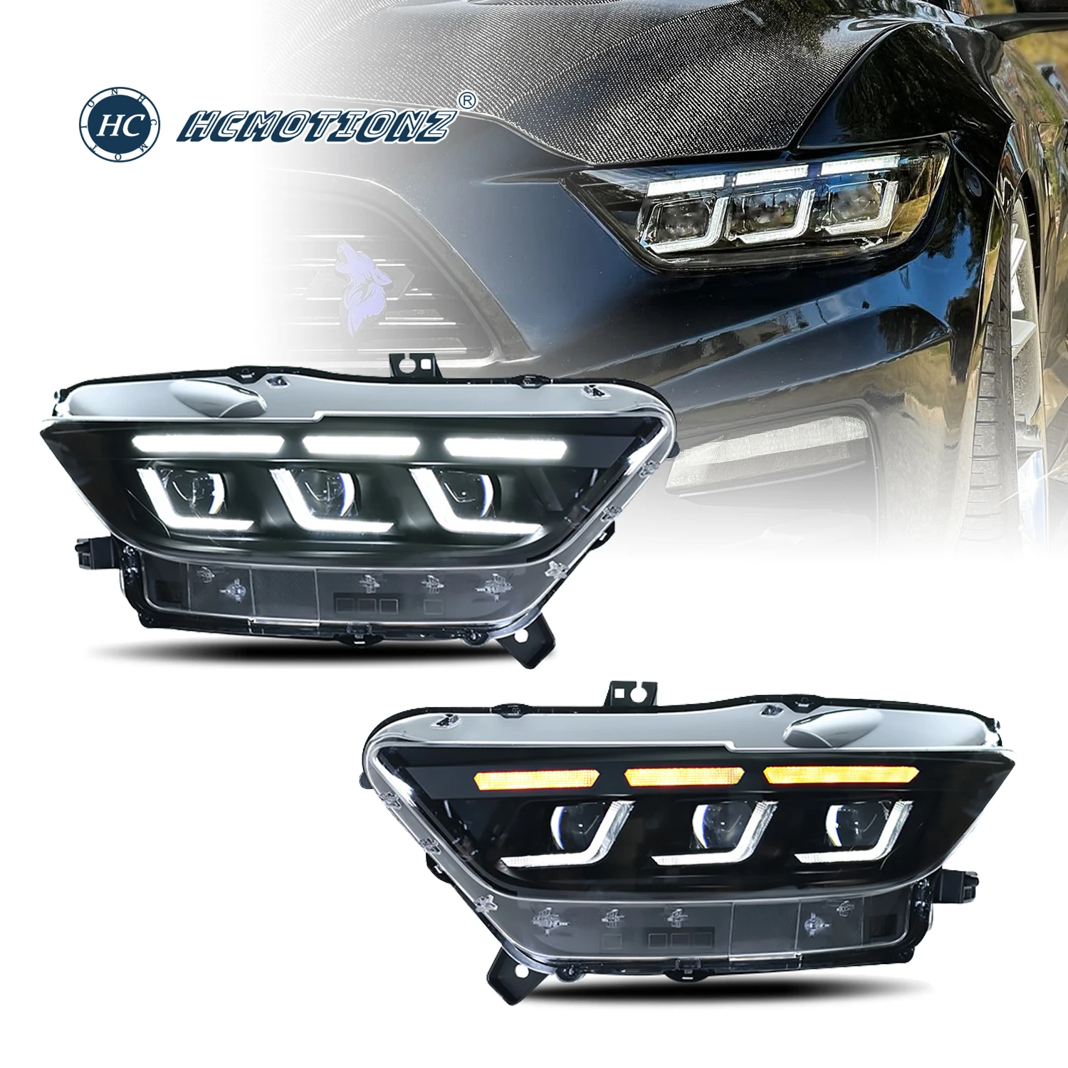 

HCMOTIONZ LED Headights for Ford Mustang 2015-2017 GT Start UP Animation DRL Car Front Lamps Assembly Lighting System