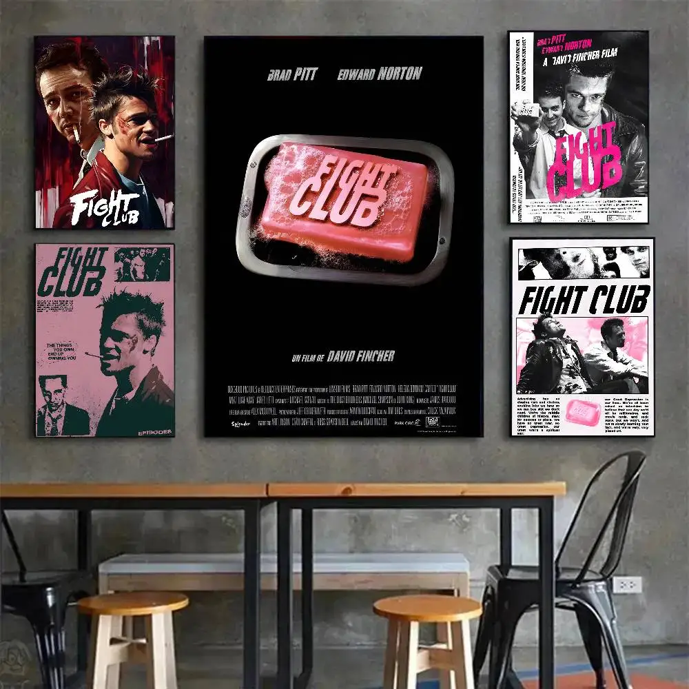 M-Movie F-Fight Club Poster Canvas painting poster with prints Home bedroom living room decoration gift