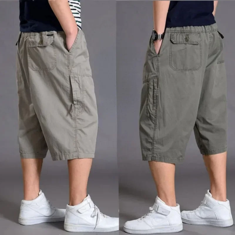 

Mens Summer Oversize Fat Cotton Shorts Men Cargo Short Casual Plus Size Cropped Trouser Sport Tactical Baggy Pants Loose 5XL 6XL