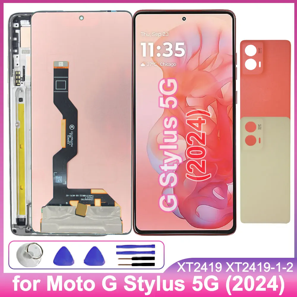 6.7 ''para Motorola Moto G Stylus 5G 2024 P-OLED Display XT2419 Touch Screen Digitador Assembléia para Moto G Stylus 5G 2024 LCD