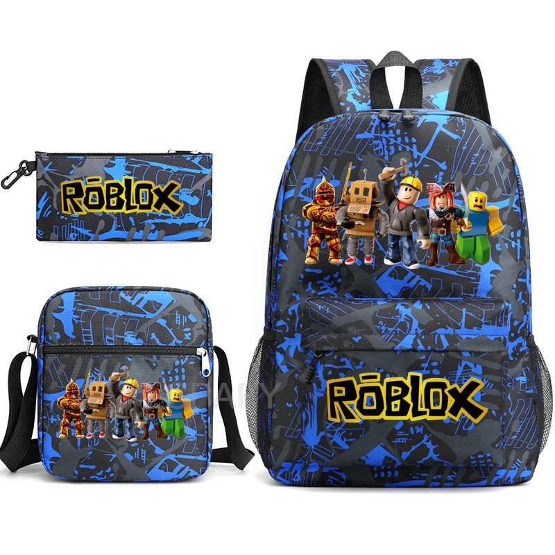 ROBLOX Backpack 3pcs Usb Waterproof Backpack Casual Travel Backpack Women Men Large Capacity Travel Laptop Backpack School Bags