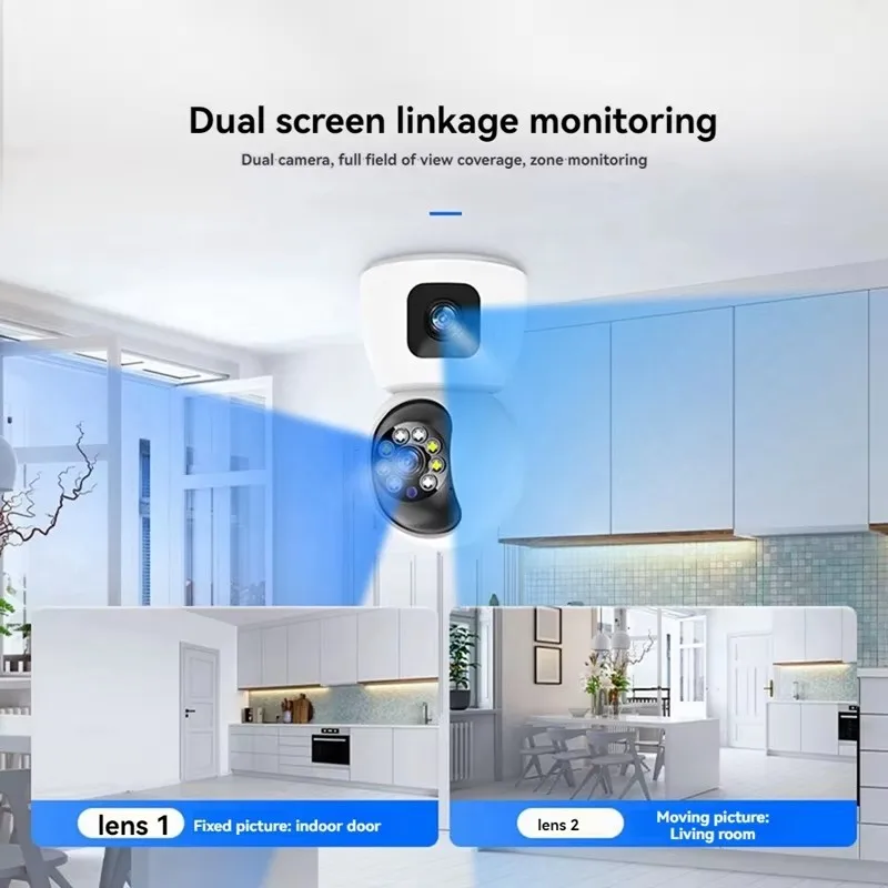 2MP WiFi IP Camera 5x digital zoom Wifi Wireless CCTV Security Cameras PTZ Dual Lens Baby Monitor Smart Home Surveillance Camera