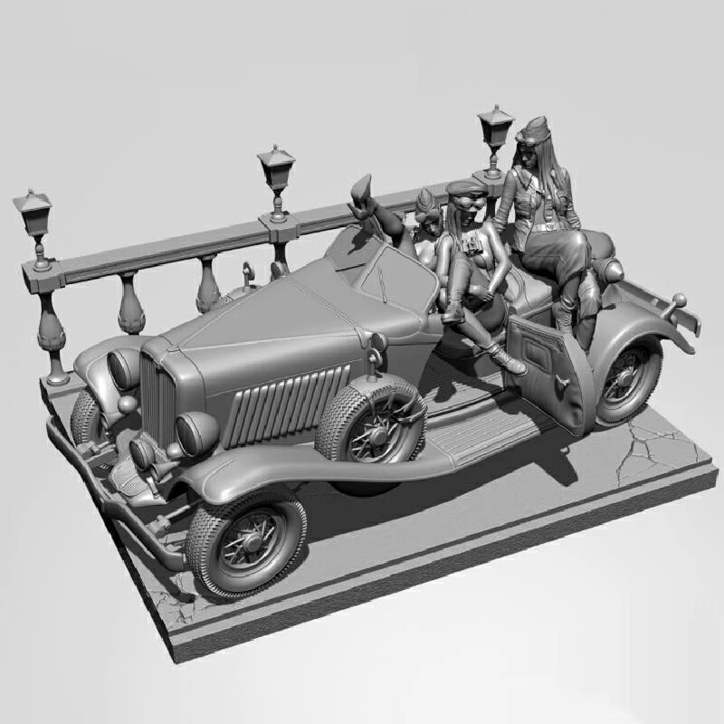 Figurine de soldat de beauté en résine, Micro Miniature Gk, modèle blanc imprimé en 3d, jouet, Kit non assemblé et non peint, 1/35