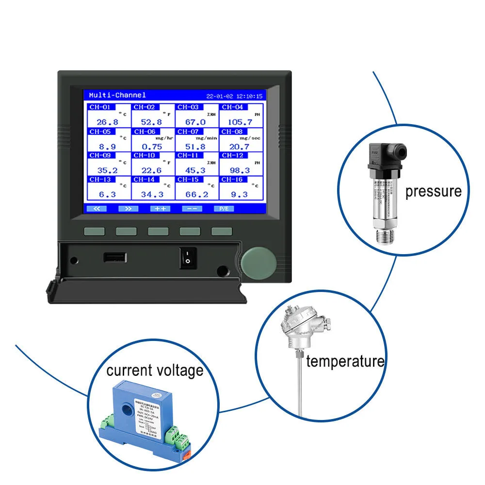 Wholesale Universal Input Multi-channel USB Temperature Data logger temperature Smart Color Paperless Recorder