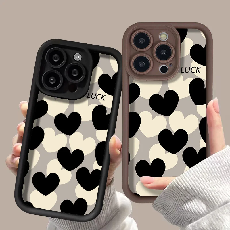 Creativity Aesthetics Love Heart Phone Case For iPhone 16 Pro Max Cases iPhone 11 12 13 14 15 15Pro 7 8 Plus XR X XS Cases Cover