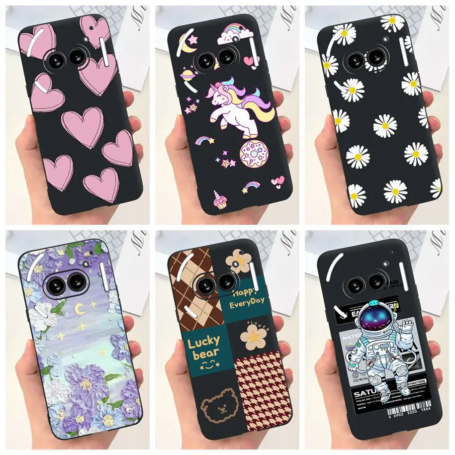 For Nothing Phone 2 A065 Case Cover For Nothing Phone 2A A142 Cute Daisy Heart Astronaut Funda on Nothing Phone Two Phone2A Etui