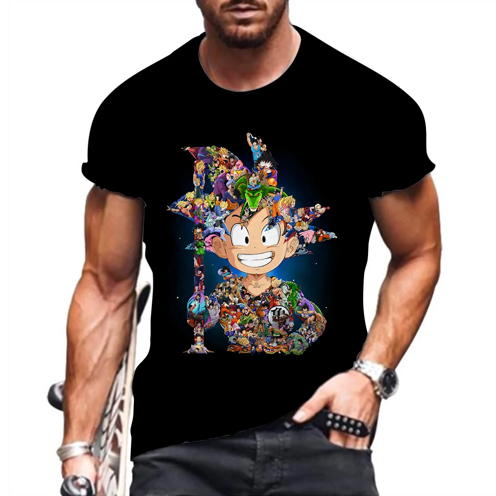 2024 Men's Shirt Dragon Ball Z Streetwear T-shirt Oversized Goku Harajuku Style Y2k Mens Goku Clothes Vegeta Tshirt Clothing