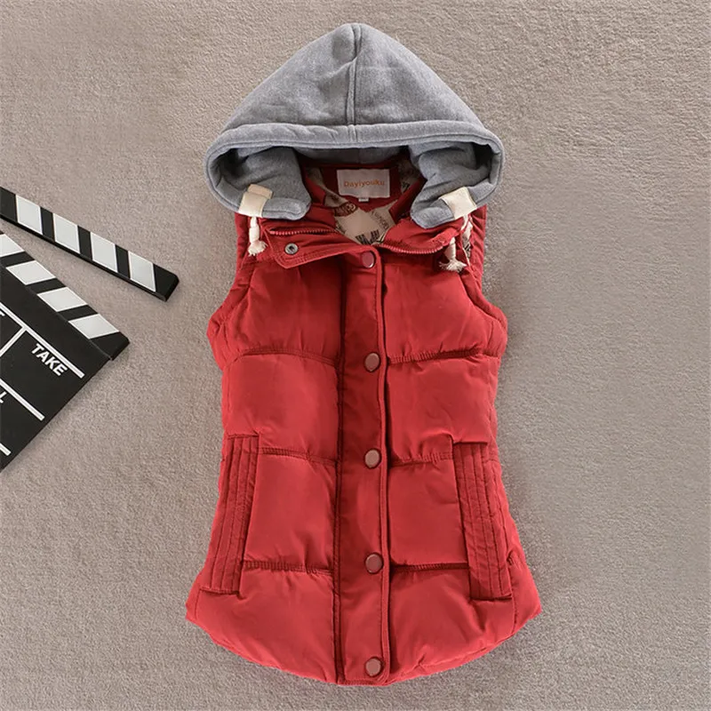 Oversized 6xl Hooded Sleeveless Cotton-padded Jacket 2023 Korean Zipper Buckle Thick Warm Women Coats All-match Streetwear Vest