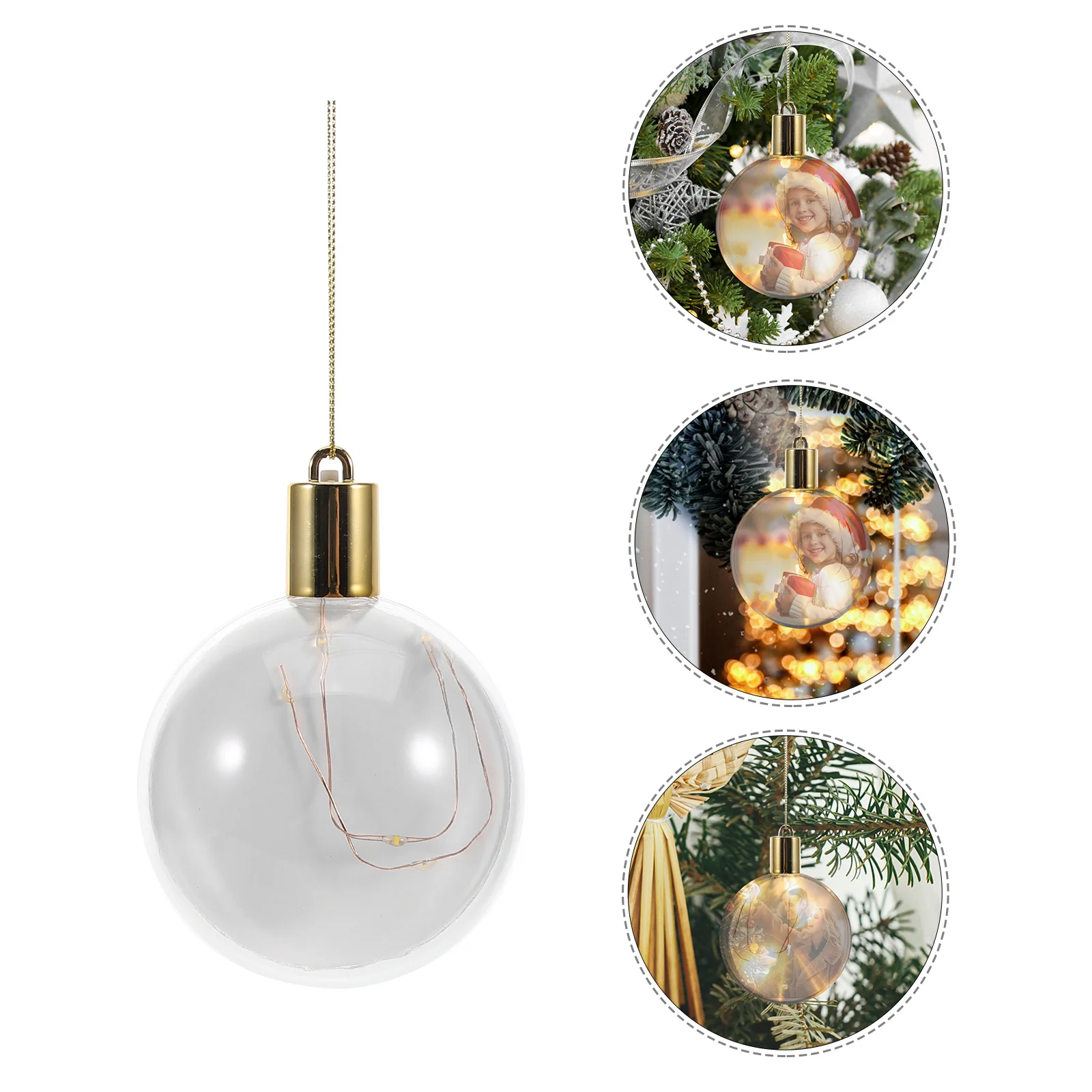 

1 set Led Christmas Ornaments Blank Sublimation Pendants Diy Heat Transfer Craft For Holiday Party Decor Festival Hanging