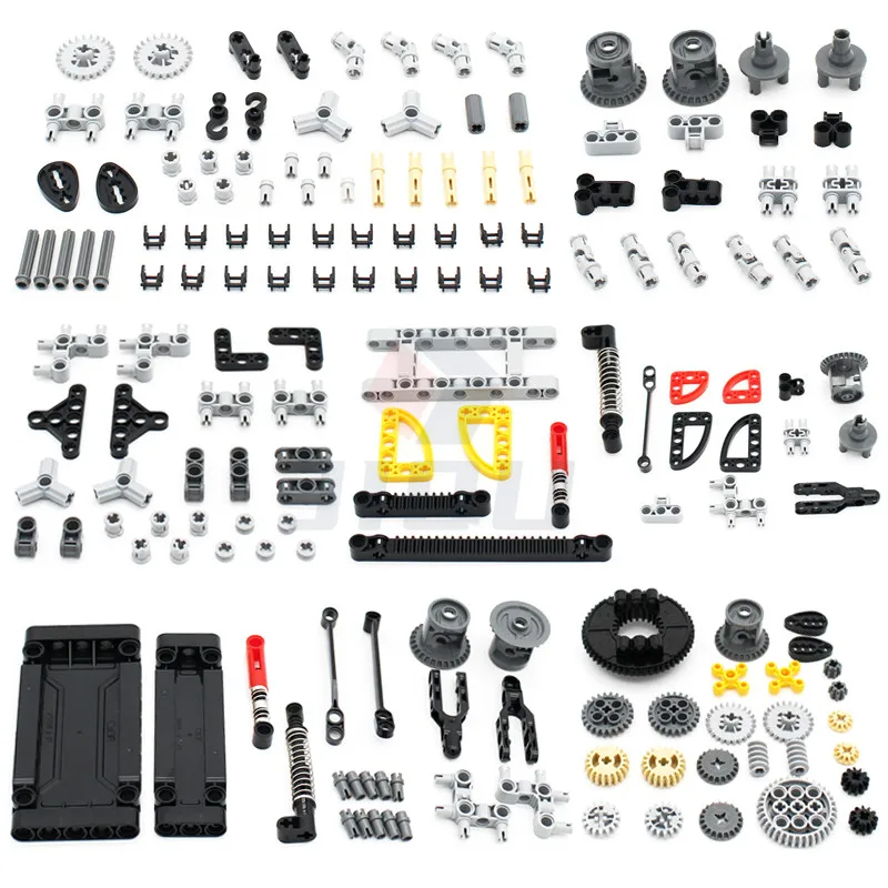 Moc Accessory Bulk Gear Axle Pin Connector Wheels Chain Link Blocks Car Replace Parts Compatible Most Brand High-tech Blocks Toy