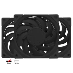 Ventilador de sistema de refrigeración para ordenador, Kit de ventiladores de alto rendimiento, 800-2500RPM, 4 pines, PWM, 12cm, blanco, FDB, silencioso, PC, Gamer, CPU, 120mm