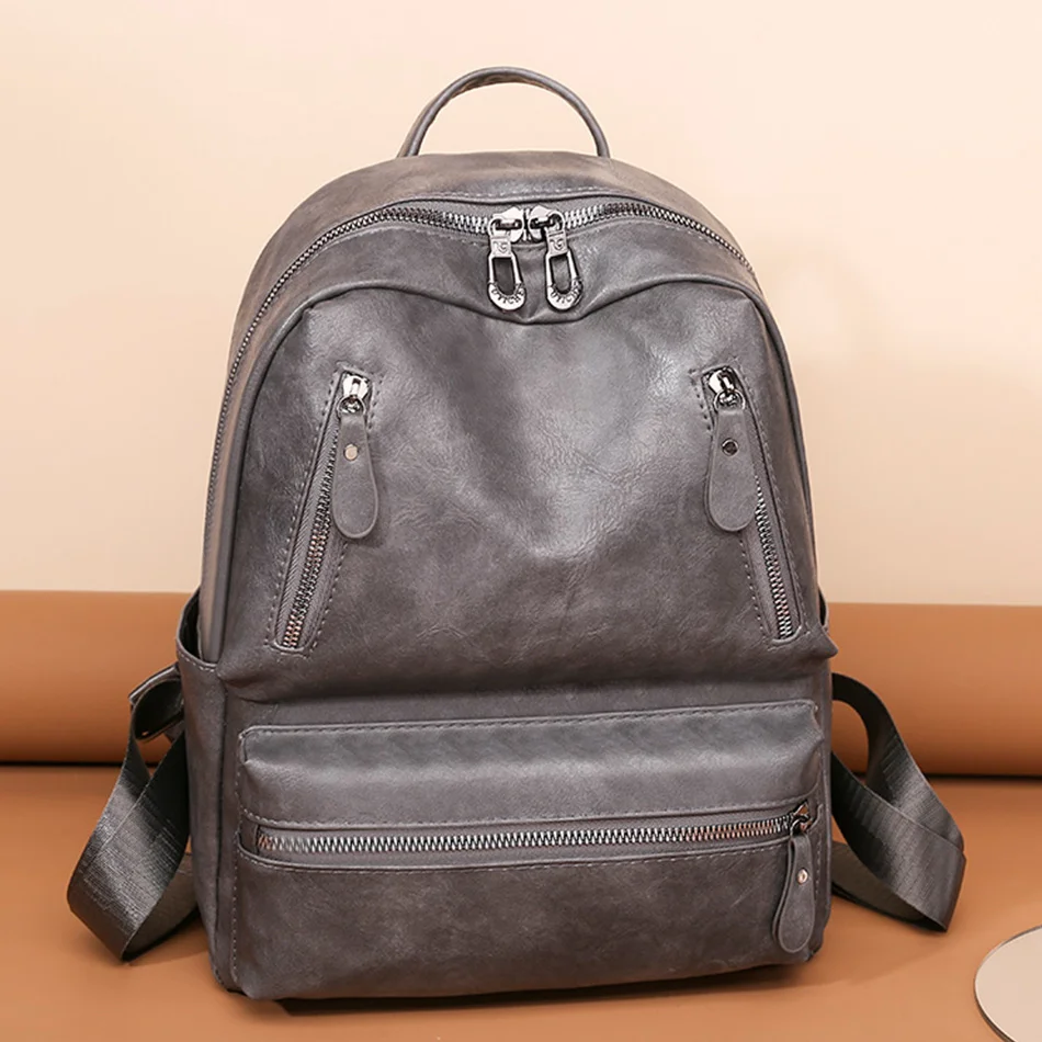 

2024 Anti-theft Travel Rucksack New Luxury Designer Satchel for Girl High Quality Leather Bagpack Women Vintage Backpack Purse