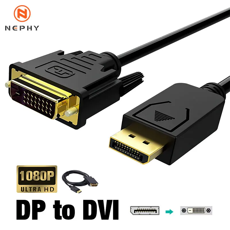 DP DisplayPort To HDMI-Compatible DVI VGA Cable DisplayPort HDMI Video Audio Cable For Computer Laptop TV Projector Monitor 1.8M