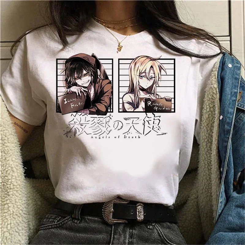 Frauen T-Shirts Neue Japanische Anime T Hemd Femme Engel des Todes Grafik Übergroßen T-shirts Isaac Zack Foster Kawaii Kleidung top