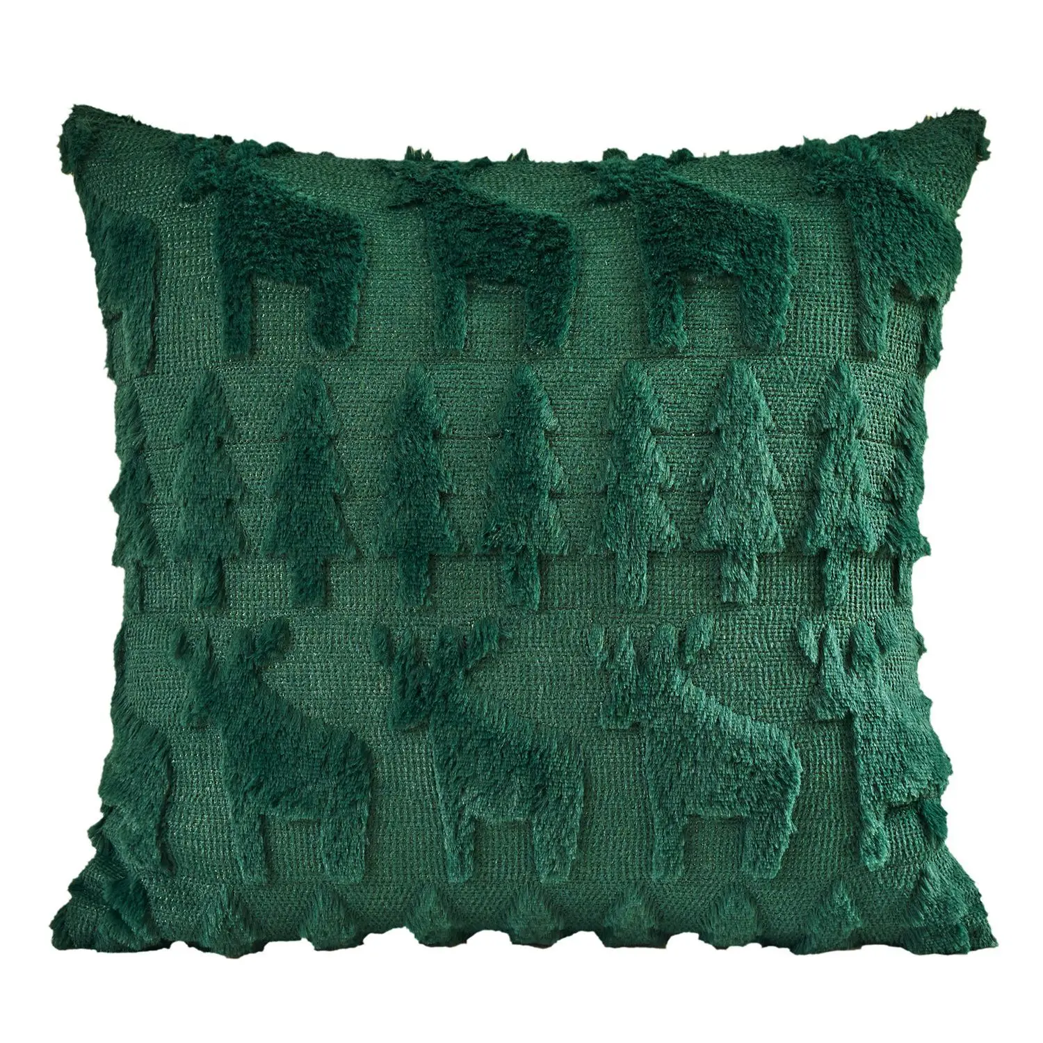 Christmas Plush Pillow Cover Set with 3D Embroidery | Festive Snowflake Xmas Tree Cushion Case for Couch Sofa Decor | Decoration