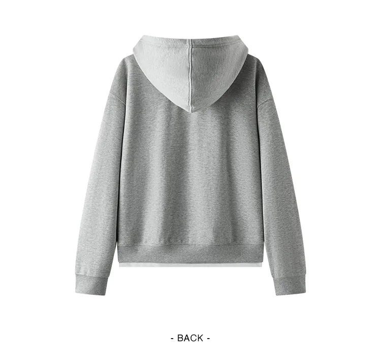 Semir Damen Hoodie mit Kapuze Übergroß Stickerei Patchwork Faux Zweiteiler Campus-Stil Herbst Sweatshirt Alltagskleidung 2026 – Detail 11