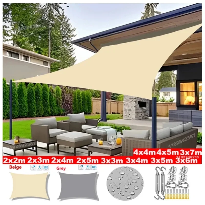 3x5m 3x6m 4x5m Outdoor waterproof awning, garden sunshade, beach, camping, terrace, swimming pool, tent