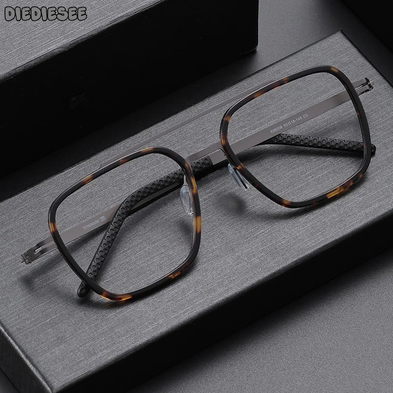 

DIEDIESEE New Anti Blue Light Plate Titanium Alloy Myopia Eyeframe Men's Double Beam Optical Prescription Eyeframe 698008