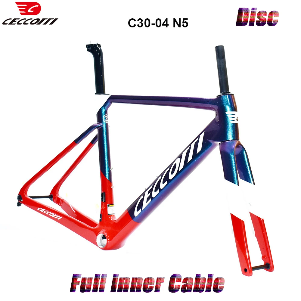 CECCOTTI Newest Model Carbon Frame Road Bike Full Hidde Cable Design And T47BB Bicycle Frameset