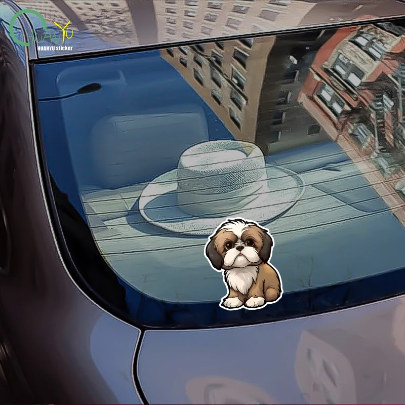 CUTE CHIBI SHIH TZU DOG Vinyl Car Sticker Decal Animal Decorative Car Sticker