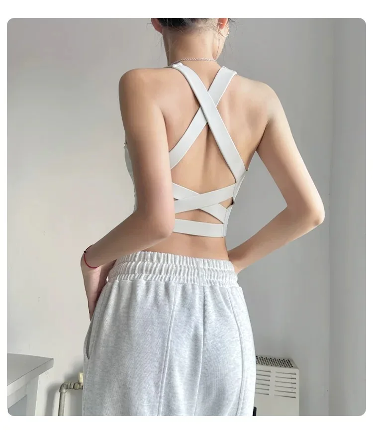 

Women's Zipper Shockproof Sports Bra Anti-Sag Yoga Top Beautiful Back Running Training Fitness Vest Yoga Bra