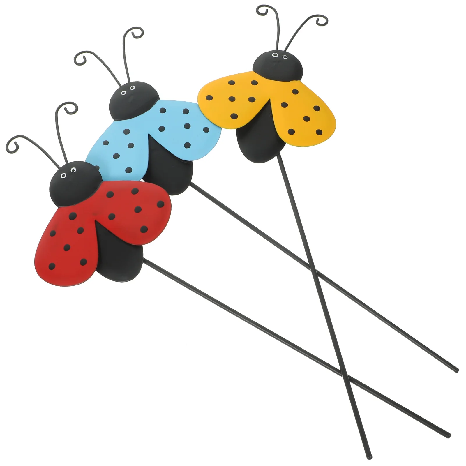 

3 Pcs Colorful Beetle Stakes Adorable Ladybug Garden Decor Bright Red Insect Arrangement Yard naments 3d Planter