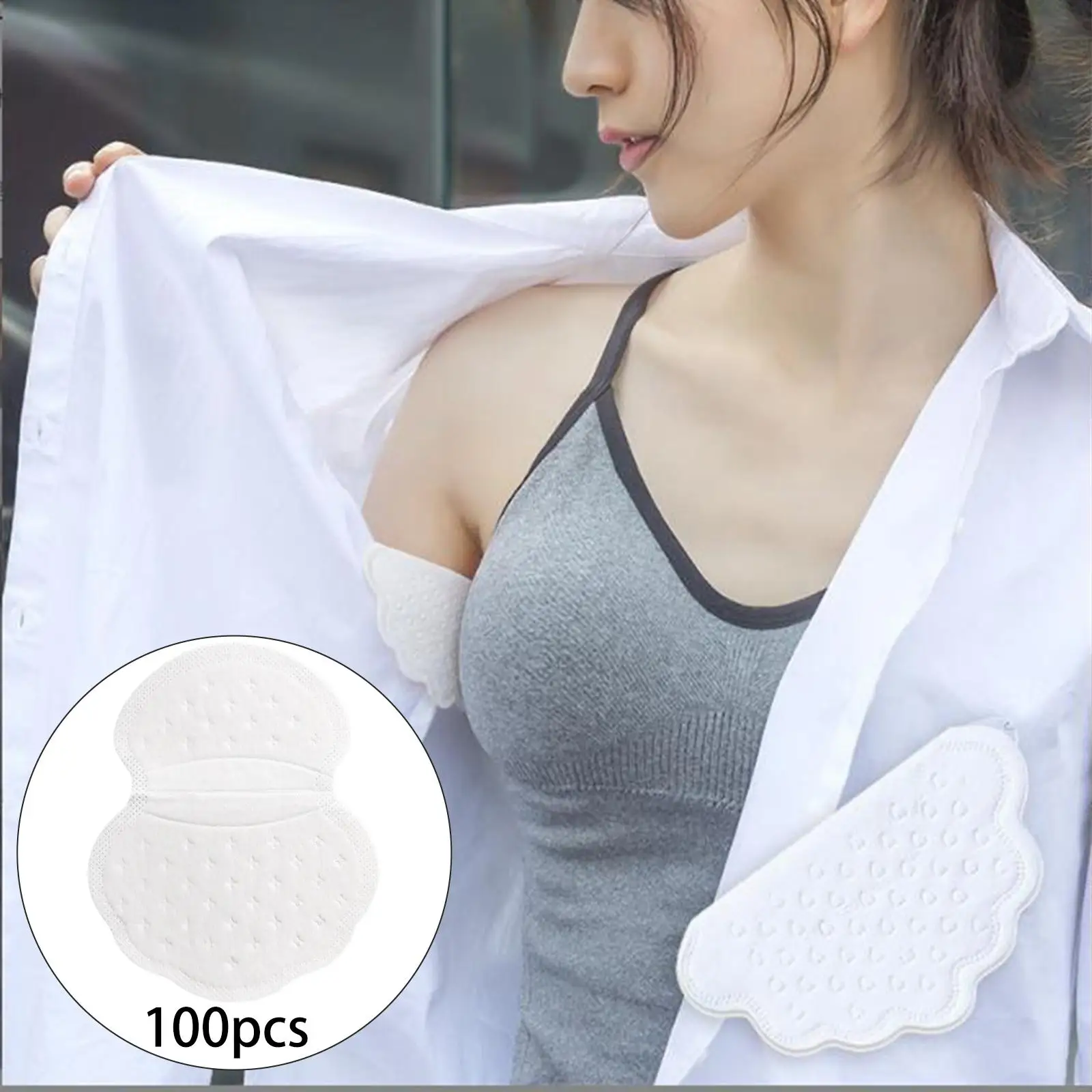 100 Pieces Underarm Sweat Pads Disposable Invisibility Unflavored for Summer