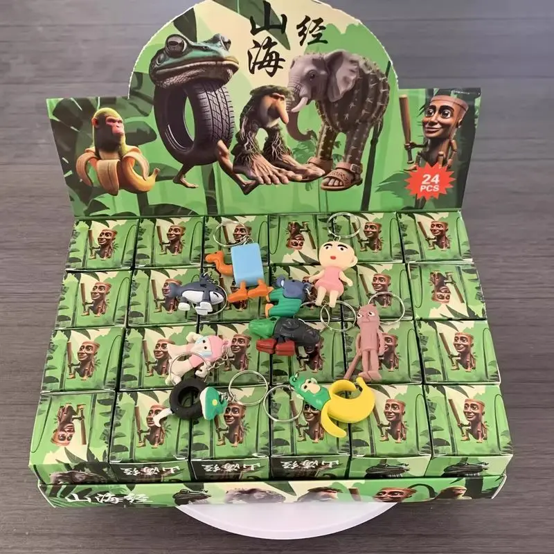 

New 24pcs Tungtungtung Sahur Blind Box Toy Tralala Shark Bombardinocrocodilo Figures Key Chain Sahur Moveable Collectible Toys