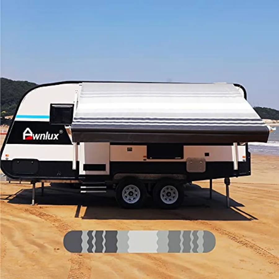 

RV Awning Fabric Replacement Waterproof Vinyl Shade Screen for Awnings Camping Universal Fit Fabric Sun Shade UV Sun Blocker Ca