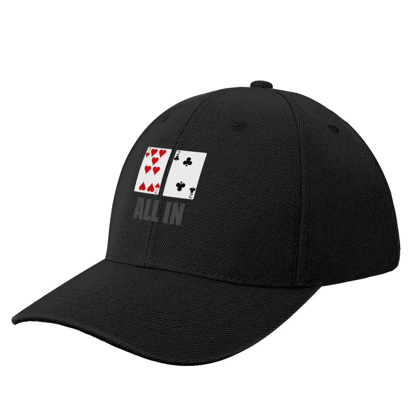 

Poker - All in 7 2 Baseball Cap Visor Bobble Hat Sports Cap For Girls Men's