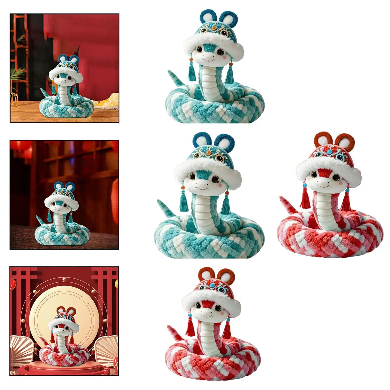 Chinese New Year Snake Plush Toy Snake Stuffed Supplies Photo Prop Spring Decor