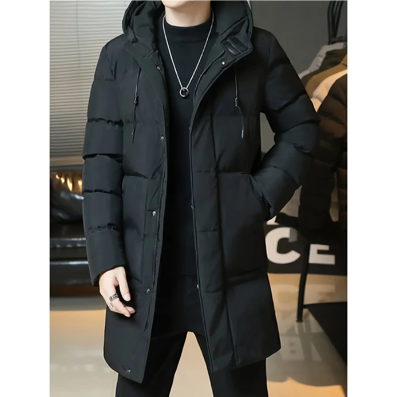 

Plus Size Men's Outdoor Winter New Loose Cotton Jacket，Men's Mid-Length Cold-Proof Cotton-Padded Jacket，scandinavian Men's Warm