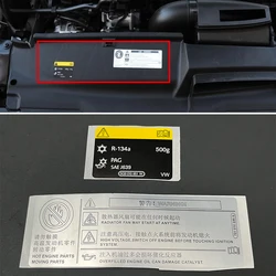 For VW Golf 7 MK7 AC R134a Sticker Car Engine Parts Information Label Kit  5Q0010851W 5Q0 010 851 W