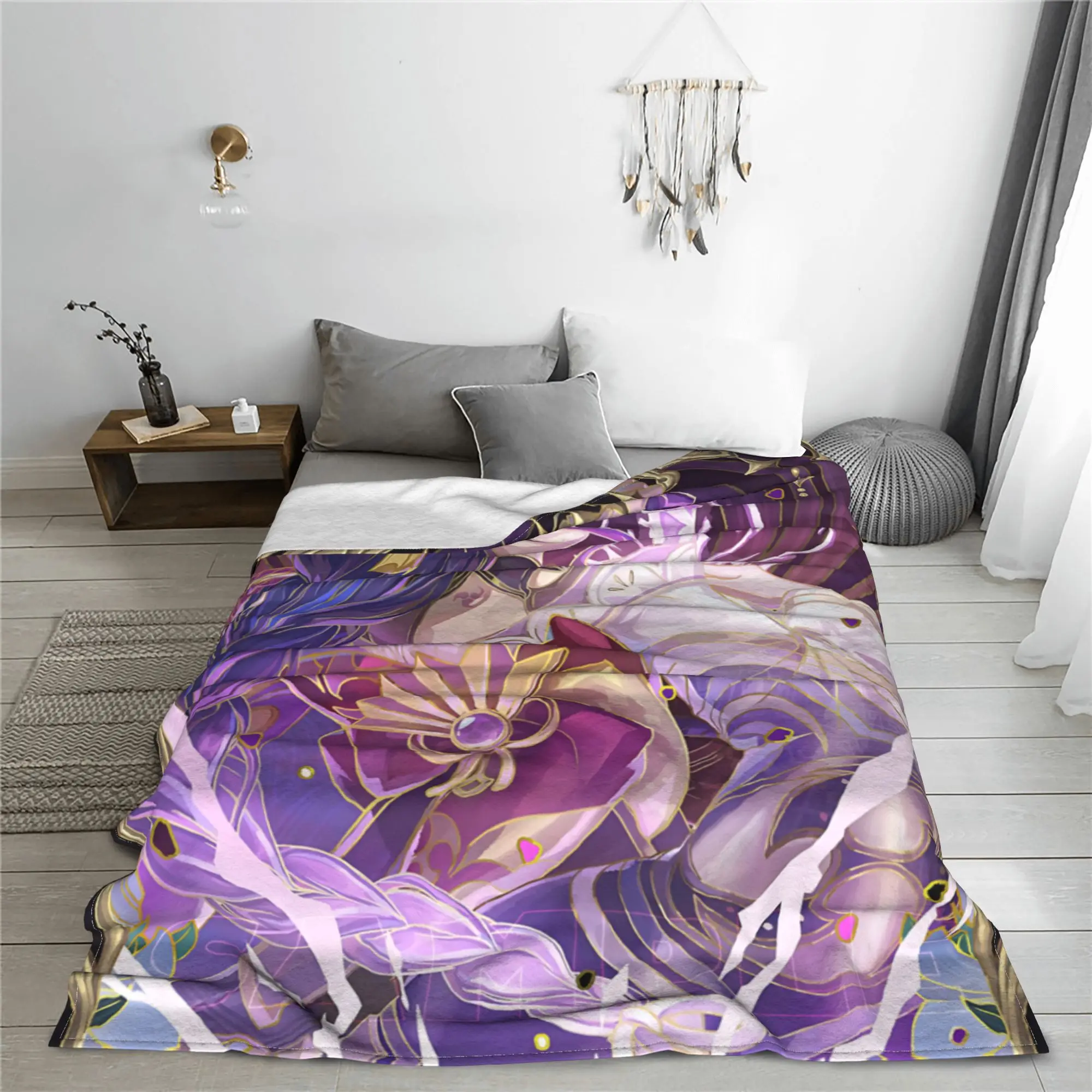 1PC Genshin Impacts Raiden Shogun  home room decorations Winter Blankets for Adults Bedding Home Interior Sofa Knee