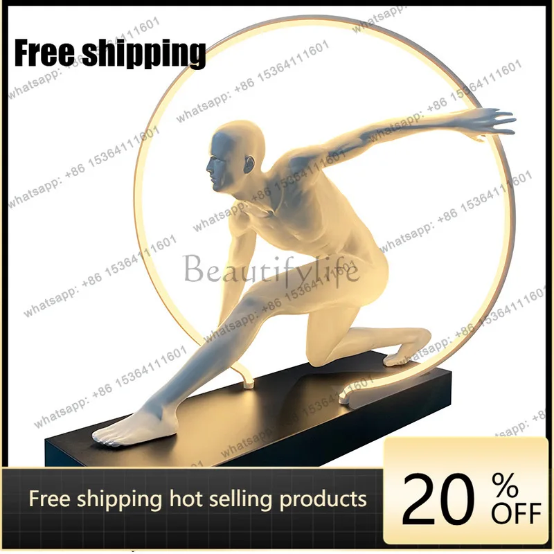 PJ Modern Floor Lamp Human Sculpture Exhibition Hall Art Hotel Lobby Ornament