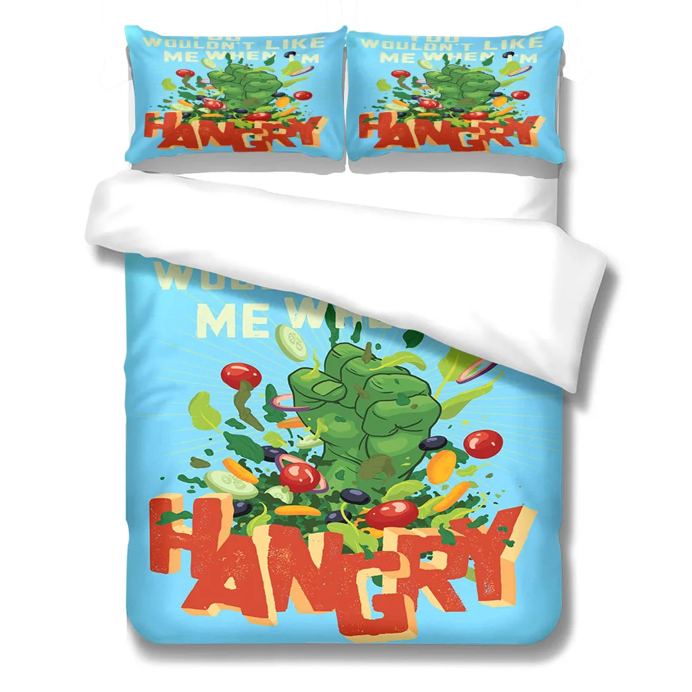 Hungry Super Eat Duvet Cover Set King Queen Double Full Twin Single Size Bed Linen Set