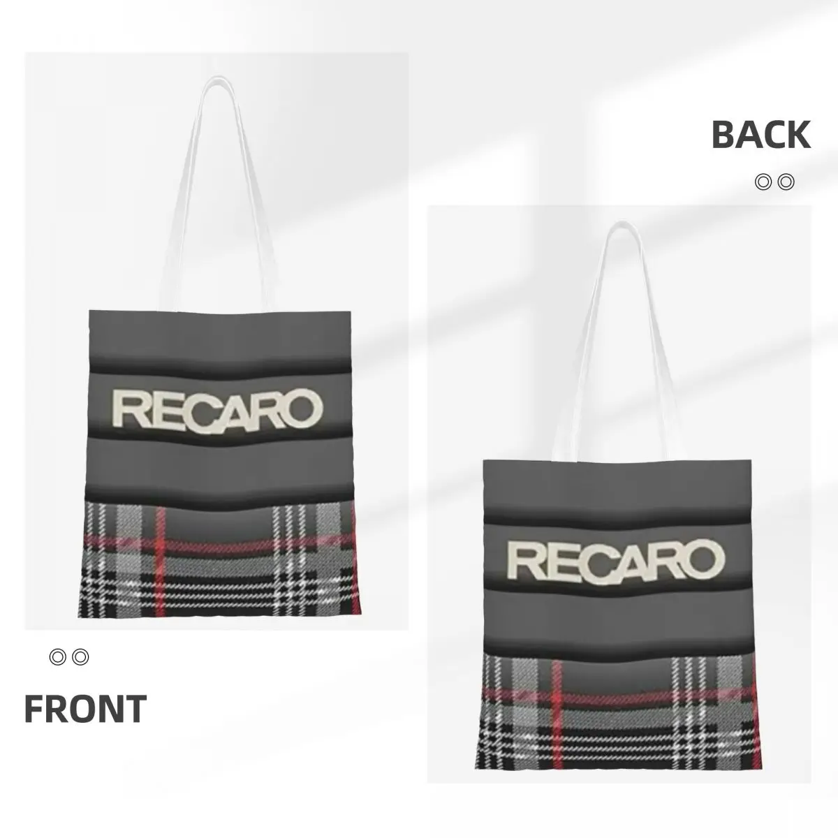 Recaro 3 أكياس تسوق قماش حقيبة حمل قابلة لإعادة الاستخدام للسيدات حقيبة كتف للسفر
