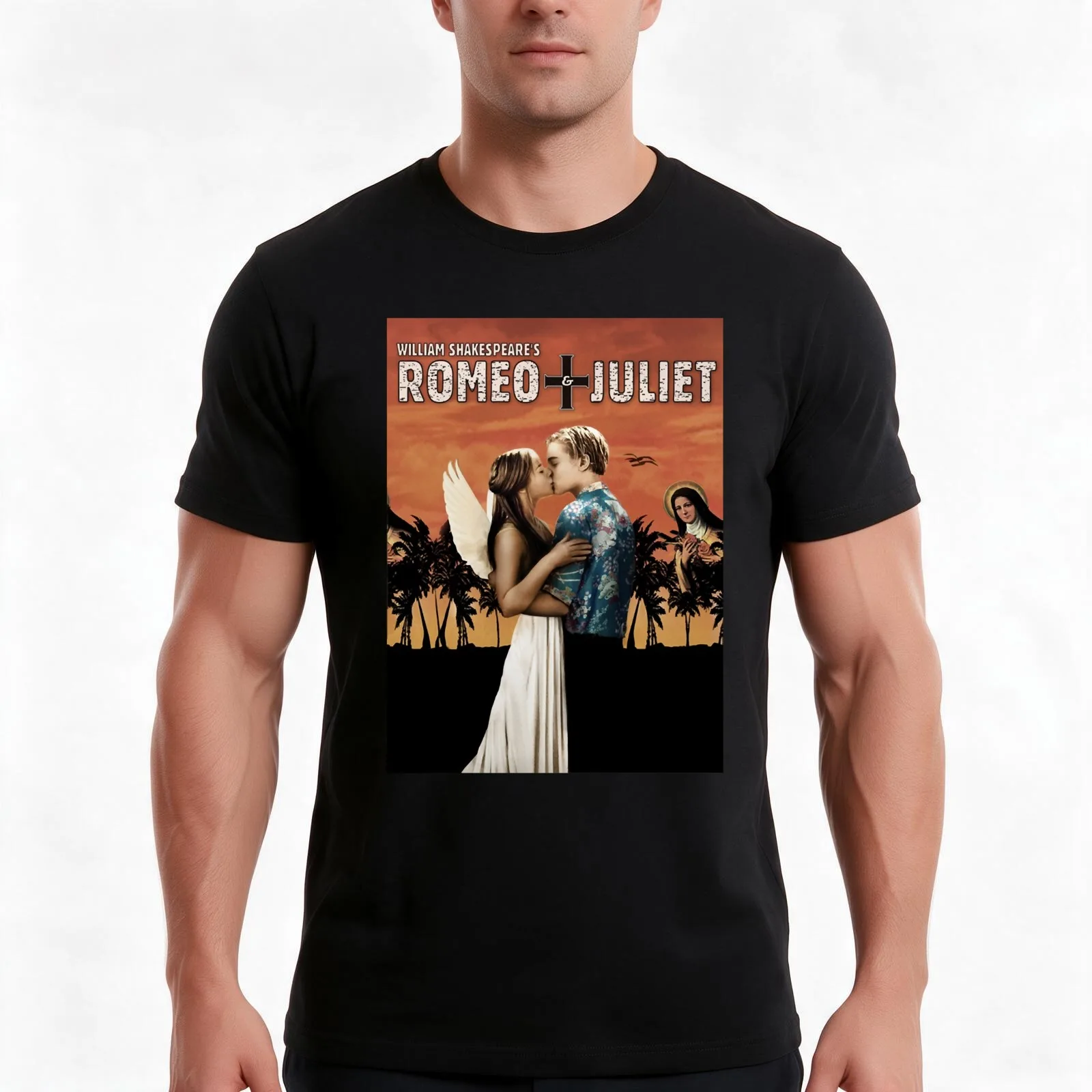 Romeo + Juliet -1996- Poster Promotion T-Shirt Summer Casual Cotton Tee Oversized Streetwear Tops Vintage Graphic Print