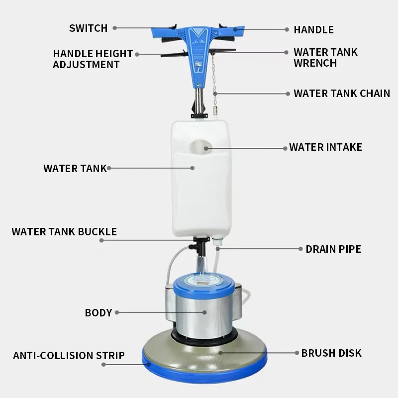 Heavy Duty Single Pad Commercial Floor Polisher and Tile Scrubber Multifunctional floor brushing machine