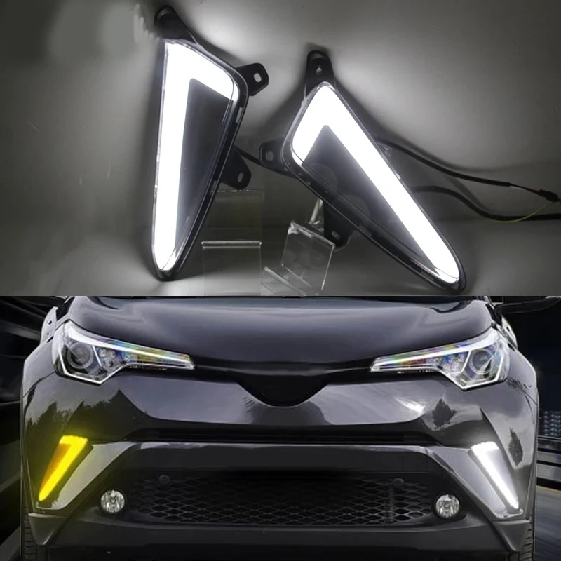 

LED Daytime Running Lights Brake Light Lamp For Toyota C-HR CHR XLE Accessories DRL Bumper Lights