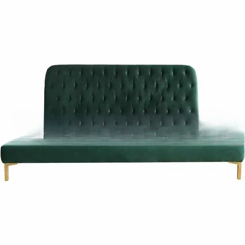 

Simple modern dark green fabric custom furniture bedroom buckle soft bag double fashion wedding