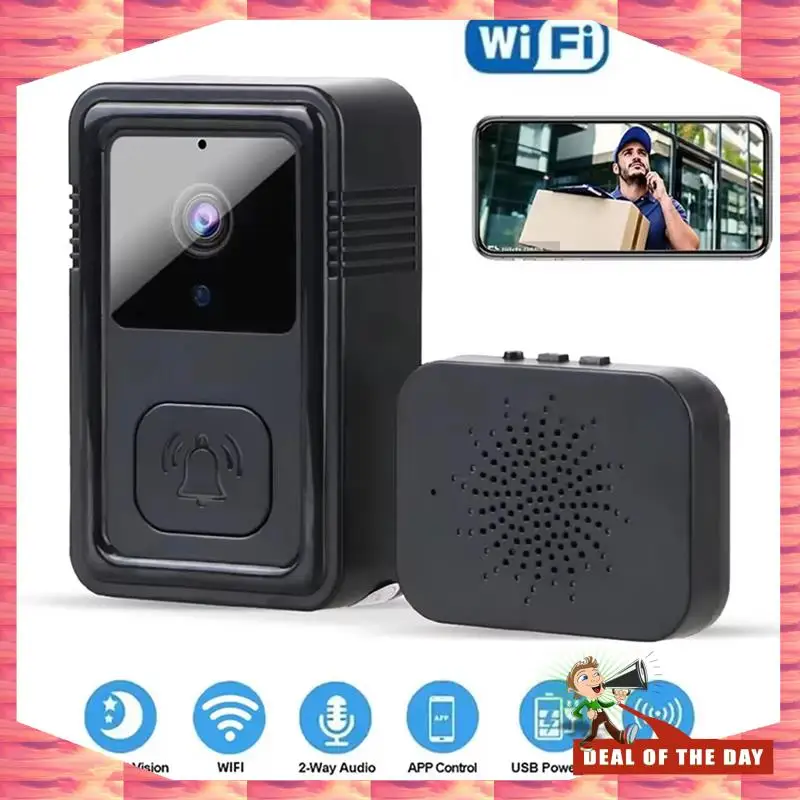 24-Hour Delivery Wireless Wifi Doorbell Camera Video Two-Way Intercom Doorbell Smart Home Voice Change Doorbell Night Vision Cam