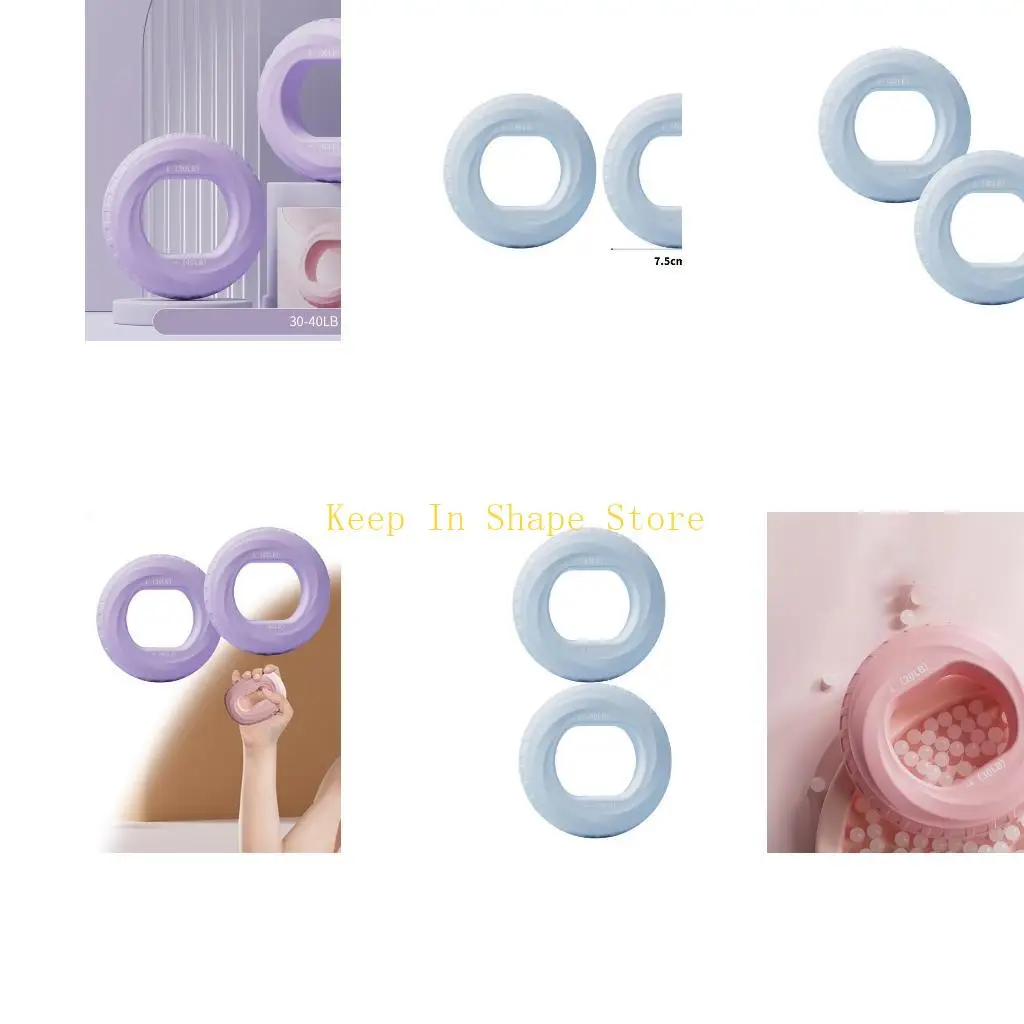 

U1JC Ergonomic Silicones Hand Strength Tool Gripping Rings Fitness Gym Finger