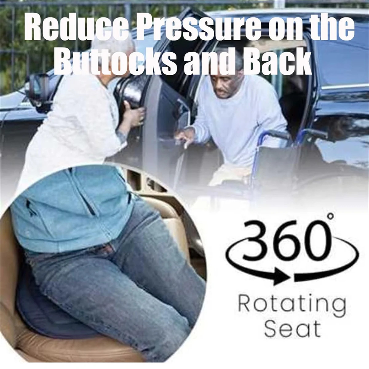 360 Rotating Seat Cushion for Car Rotating Car Seat Cushion for Car Swivel Car Seat 360 Rotating Seat Non Slip Cushion E