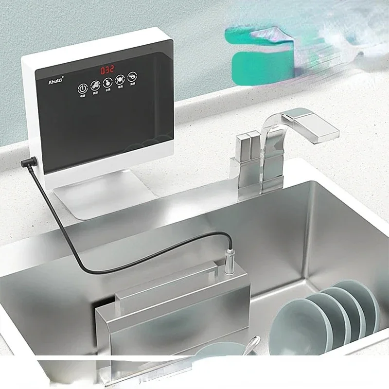 110V/220V Automatic Household Ultrasonic Dishwasher Portable Small Free-standing Installation-free Kitchen Sink English Version