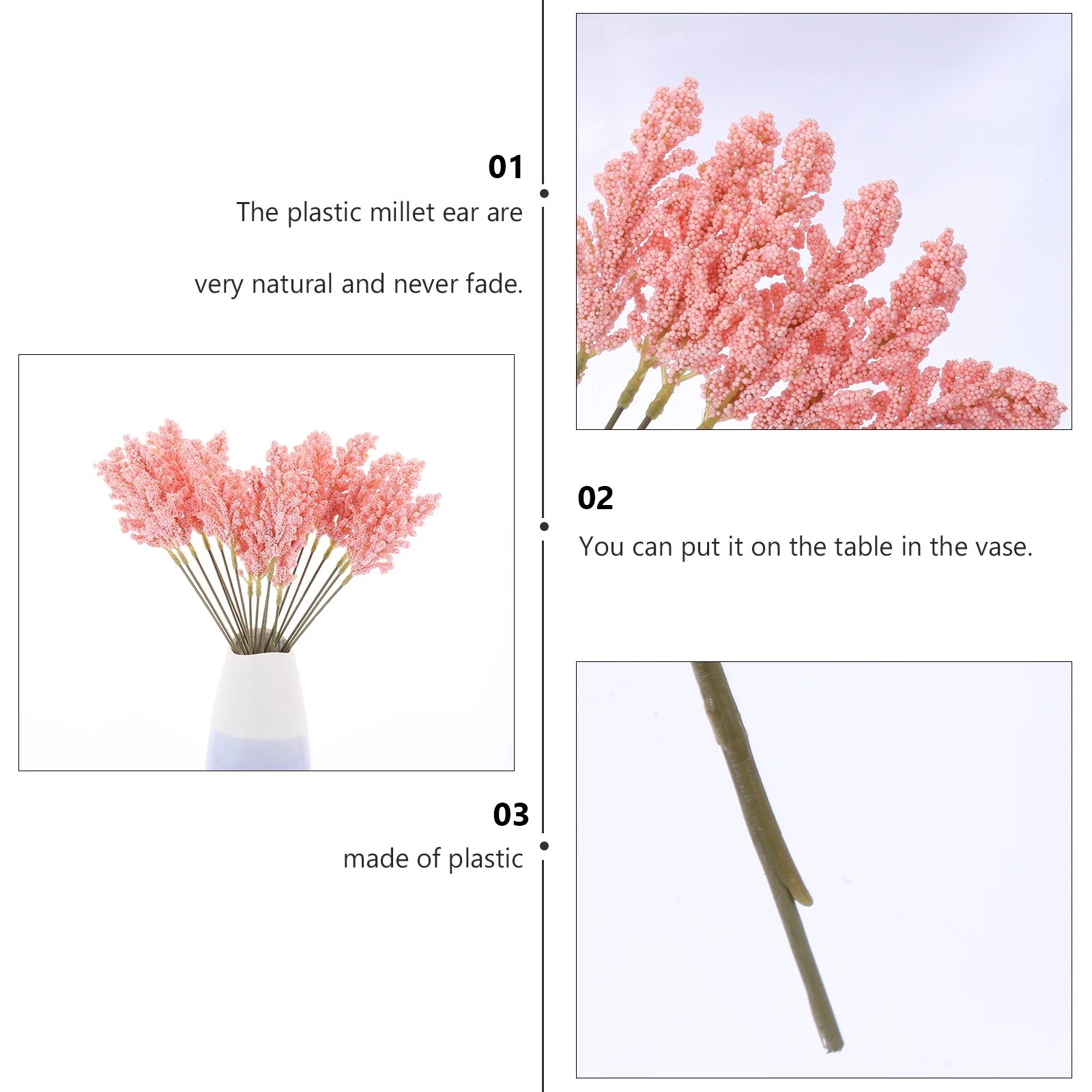 

18 PCS Simulated Ears of Christmas Decorations Faux Wheat Stalks Outdoor Use Dried for Plastic Baby Millet Bundle