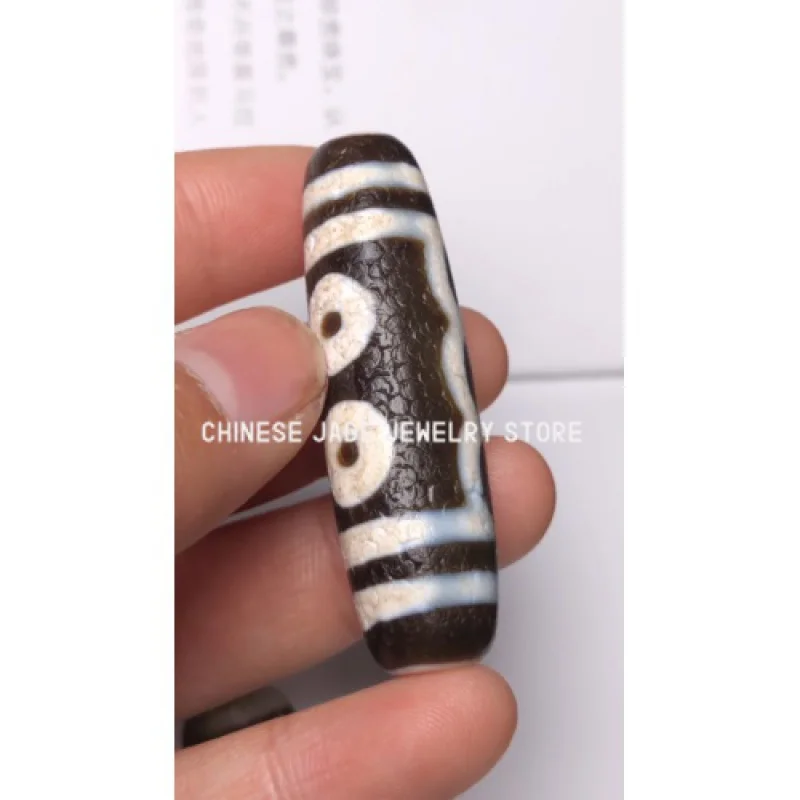 Ancient Tibetan DZI Beads Old Agate Lucky 5 Eye Totem Amulet Pendant GZI