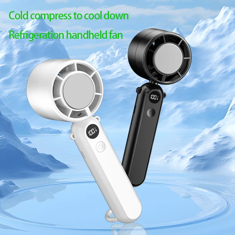 Turbo Wearable Handheld Mini Plastic Fan USB Rechargeable 2000mAh Battery Fast Cooling Quiet Portable English Stepless Speed view 4