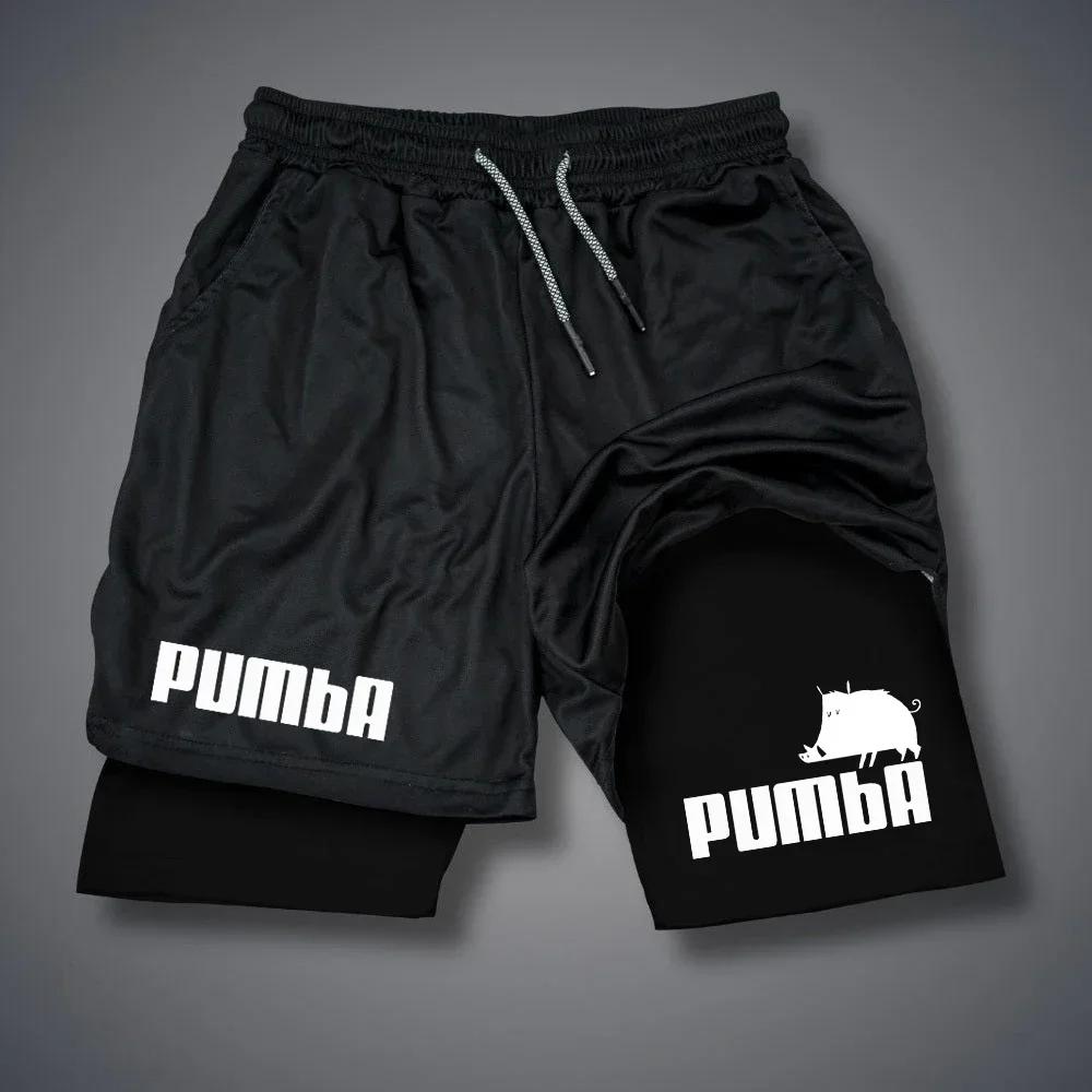 

Men's Sports Printed Shorts Running Double Layer Quick Dry Basketball Beach Shorts Gym Fitness Jogger Elastic Leggings Sportwear